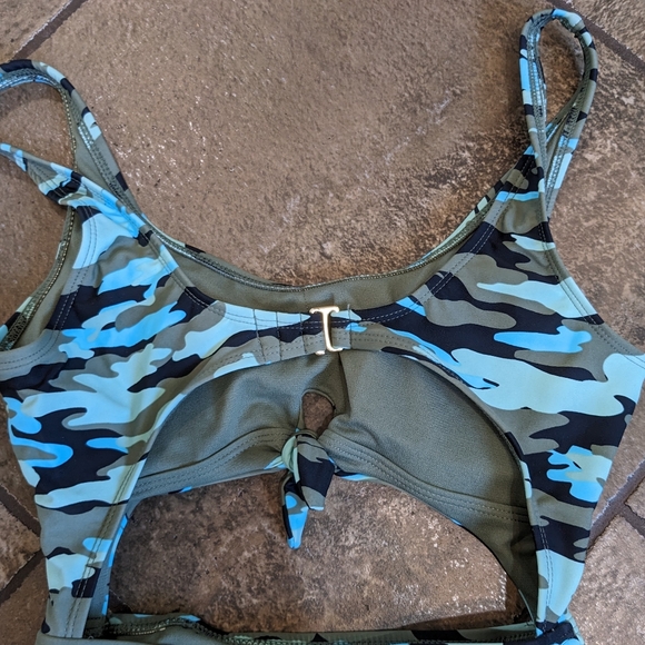 NOBO Bathing Suit French Bikini Size S ( 3-5) Blue Camo - Picture 5 of 9